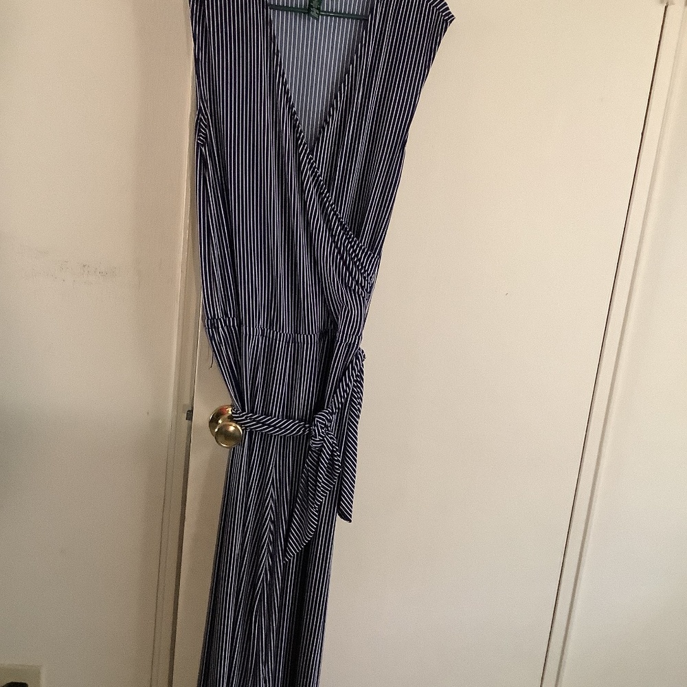 Ralph Lauren pin striped blue and white wide leg size 8